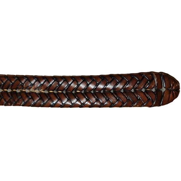 Fossil Mens Brown Woven Braided Leather Belt with Buckle Size‎ 36 - Picture 8 of 12